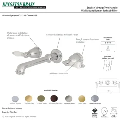 Two-Handle Wall Mount Bathroom Faucet Wall Mount
