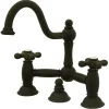 Outlet Two Handle 8" Widespread Lavatory Faucet with Brass Pop-up 8" Widespread