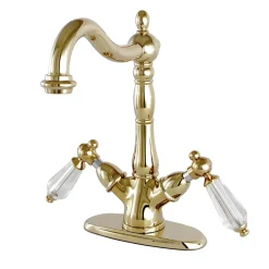 Outlet Vessel Sink Faucet with Deck Plate 4" Center Set|Vessel Faucets