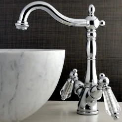 Outlet Vessel Sink Faucet with Deck Plate 4