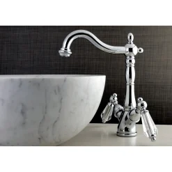 Outlet Vessel Sink Faucet with Deck Plate 4