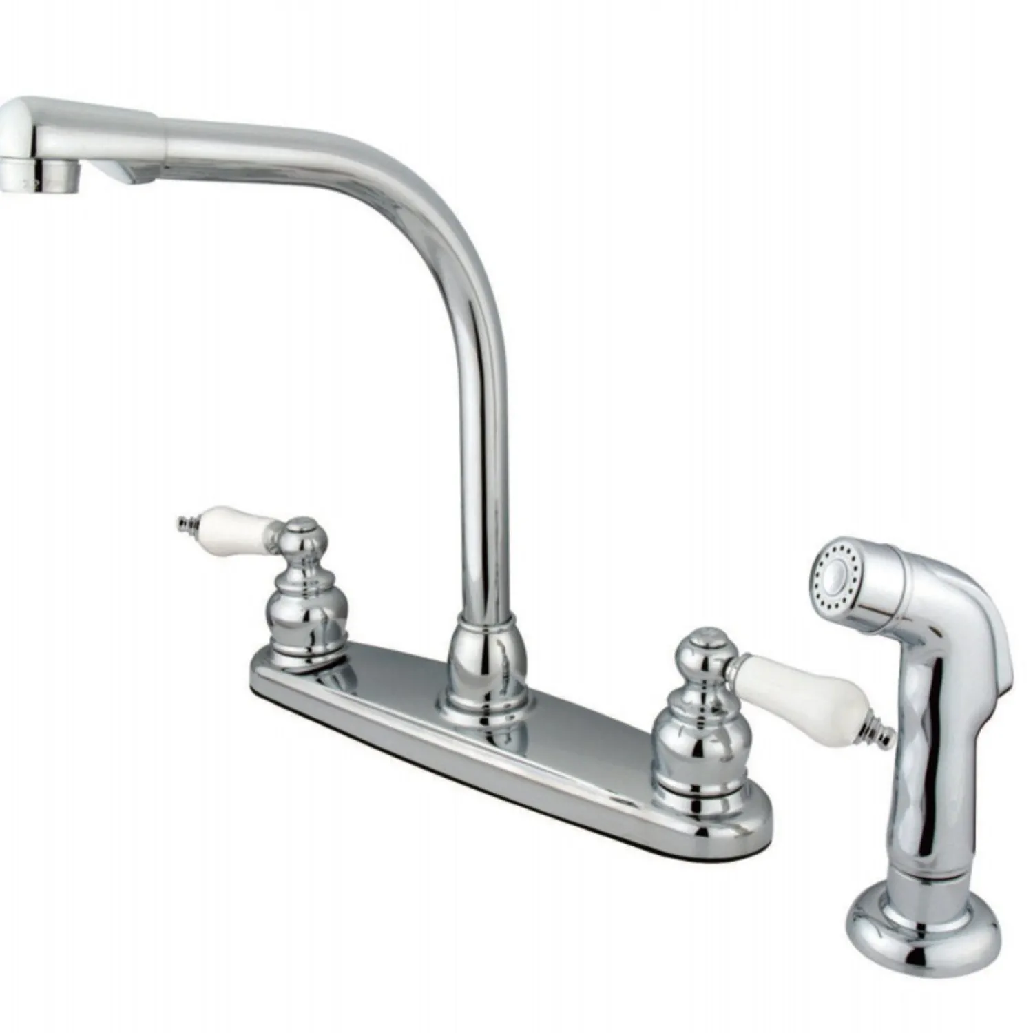 Discount Victorian 8" Centerset Kitchen Faucet Faucets With Side Spray