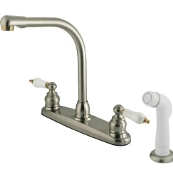 Best Victorian Centerset Kitchen Faucet with White Side Sprayer Faucets With Side Spray