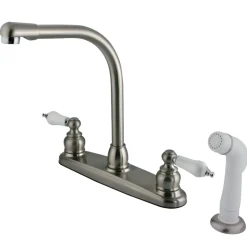 Best Victorian Centerset Kitchen Faucet with White Side Sprayer Faucets With Side Spray