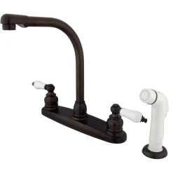 Best Victorian Centerset Kitchen Faucet with White Side Sprayer Faucets With Side Spray