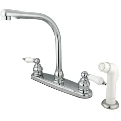 Best Victorian Centerset Kitchen Faucet with White Side Sprayer Faucets With Side Spray