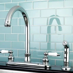 Online Victorian Centerset Deck Mount Kitchen Faucet Faucets With Side Spray