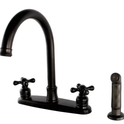 Sale Victorian Deck Mount Centerset Kitchen Faucet Faucets With Side Spray