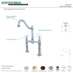 Hot Victorian Deck Mount 2-Hole Vessel Sink Faucet Vessel Faucets