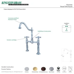 Victorian 2-Hole Vessel Sink Faucet Vessel Faucets