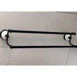 Discount Victorian 24-Inch Dual Towel Bar in Matte Black Towel Bars