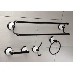 Hot Victorian 4-Pieces Dual Towel Bar Bathroom Hardware Set Accessory Packages