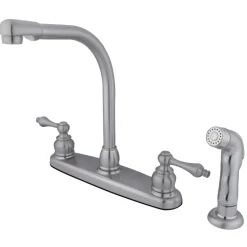 Outlet Victorian Two-Handle Centerset Kitchen Faucet Faucets With Side Spray