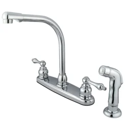Outlet Victorian Two-Handle Centerset Kitchen Faucet Faucets With Side Spray