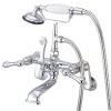 Vintage Adjustable 3-3/8" - 10" Centers Wall Mount Clawfoot Tub Filler Faucet with Hand Shower Tub Faucets