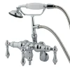 New Vintage Adjustable 3-3/8" - 9" Center Wall Mount Clawfoot Tub Filler with Hand Shower Tub Faucets