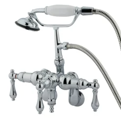 New Vintage Adjustable 3-3/8" - 9" Center Wall Mount Clawfoot Tub Filler with Hand Shower Tub Faucets