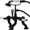 Online Vintage Adjustable 3-3/8" - 10" Center Classic Deck Mount Clawfoot Tub Filler with Hand Shower Tub Faucets