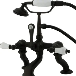Online Vintage Adjustable 3-3/8" - 10" Center Classic Deck Mount Clawfoot Tub Filler with Hand Shower Tub Faucets