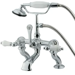 Online Vintage Adjustable 3-3/8" - 10" Center Classic Deck Mount Clawfoot Tub Filler with Hand Shower Tub Faucets