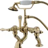 Discount Vintage Adjustable 3-3/8" - 10" Center Deck Mount Clawfoot Tub Filler with Hand Shower Tub Faucets