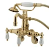 Vintage 3-3/8" - 9" Adjustable Center Classic Wall Mount Clawfoot Tub Filler with Hand Shower Tub Faucets