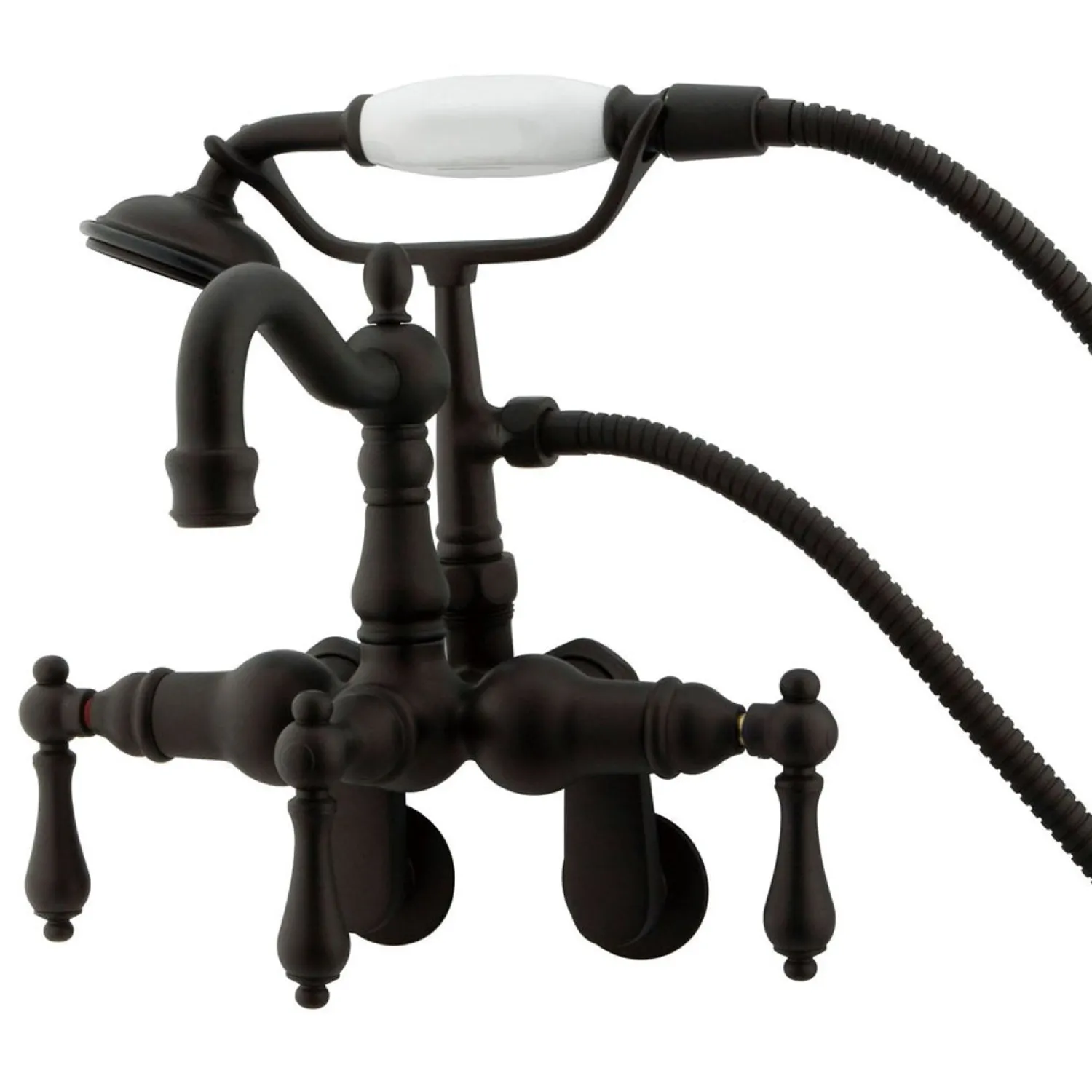 Hot Vintage 3-3/8" - 9" Adjustable Center Clawfoot Wall Mount Tub Filler with Hand Shower Tub Faucets