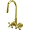 Sale Vintage 3-3/8" Brass Wall Mount Clawfoot Tub Filler Faucet Tub Faucets