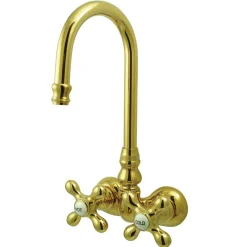 Sale Vintage 3-3/8" Brass Wall Mount Clawfoot Tub Filler Faucet Tub Faucets