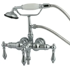 Sale Vintage 3-3/8" Classic Clawfoot Wall Mount Tub Filler with Hand Shower Tub Faucets