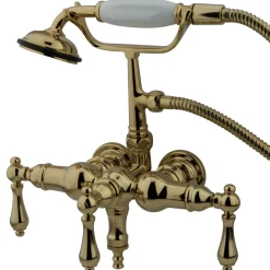 Sale Vintage 3-3/8" Classic Clawfoot Wall Mount Tub Filler with Hand Shower Tub Faucets
