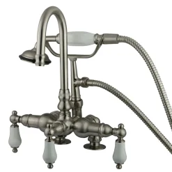 Best Vintage 3-3/8" Classic Clawfoot Deck Mount Tub Filler with Hand Shower Tub Faucets