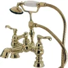 Online Vintage 7" Classic Deck Mount Clawfoot Tub Filler with Hand Shower Tub Faucets