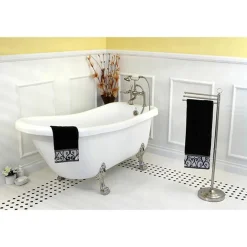 Clearance Vintage 7" Classic Deck Mount Clawfoot Tub Filler Faucet with Hand Shower Tub Faucets