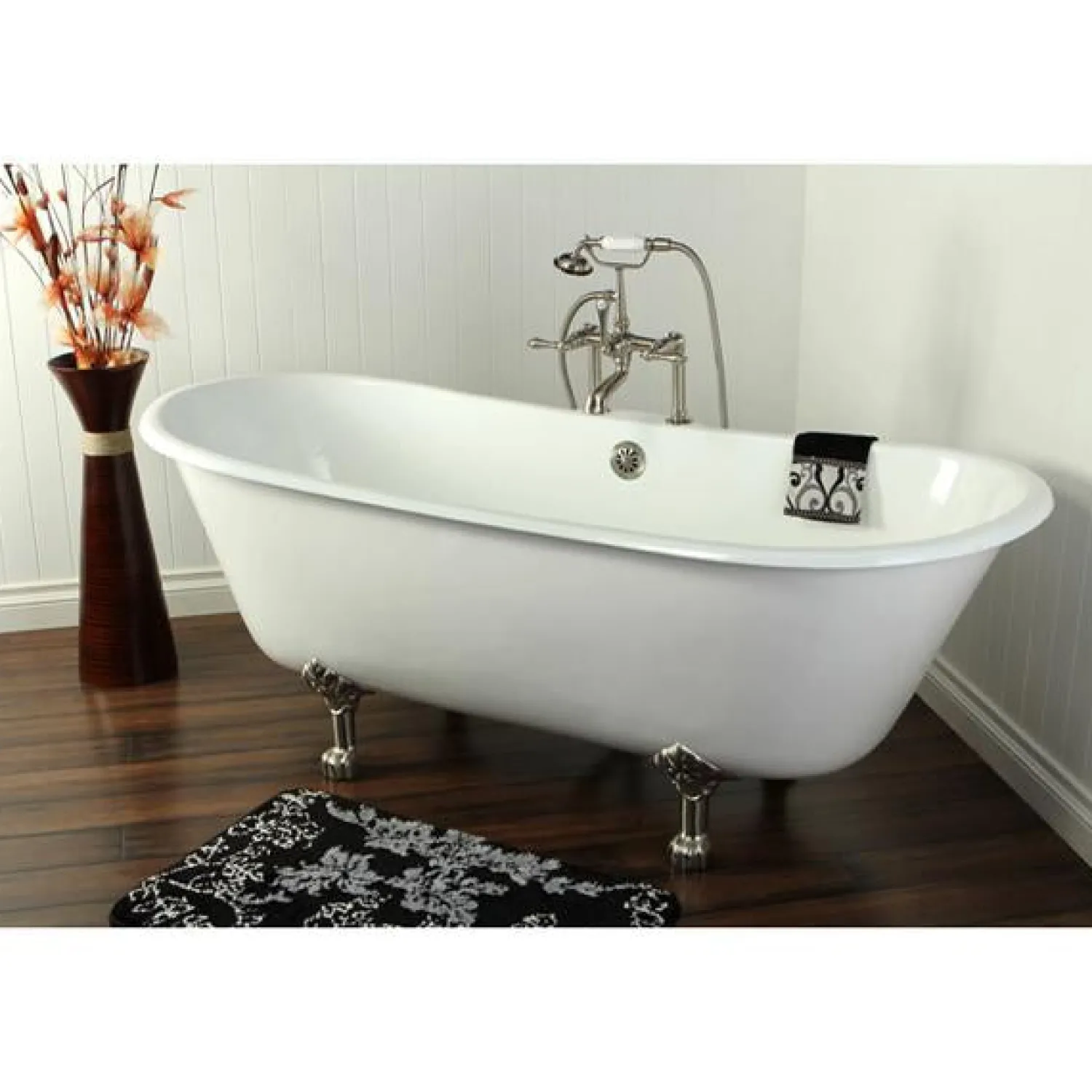 Clearance Vintage 7" Classic Deck Mount Clawfoot Tub Filler Faucet with Hand Shower Tub Faucets