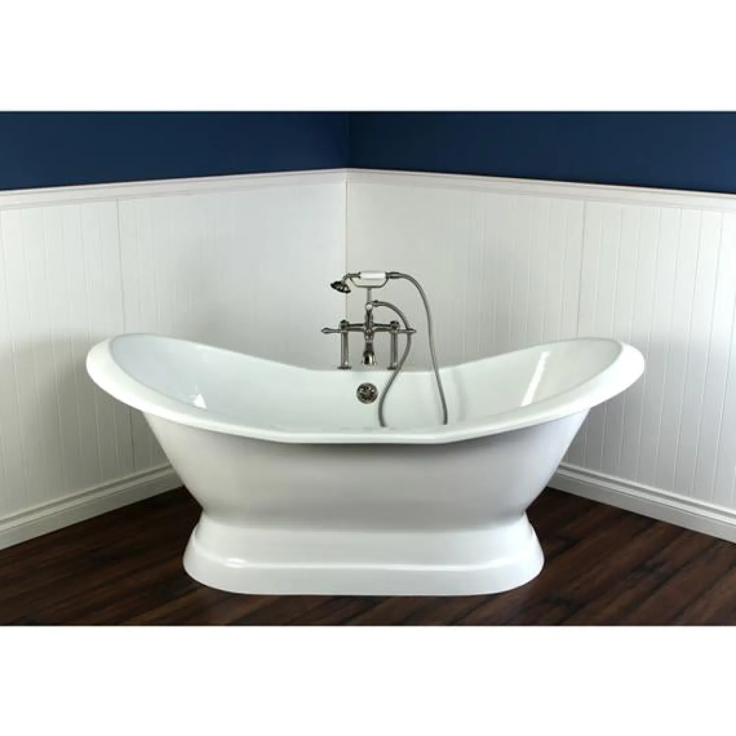Clearance Vintage 7" Classic Deck Mount Clawfoot Tub Filler Faucet with Hand Shower Tub Faucets