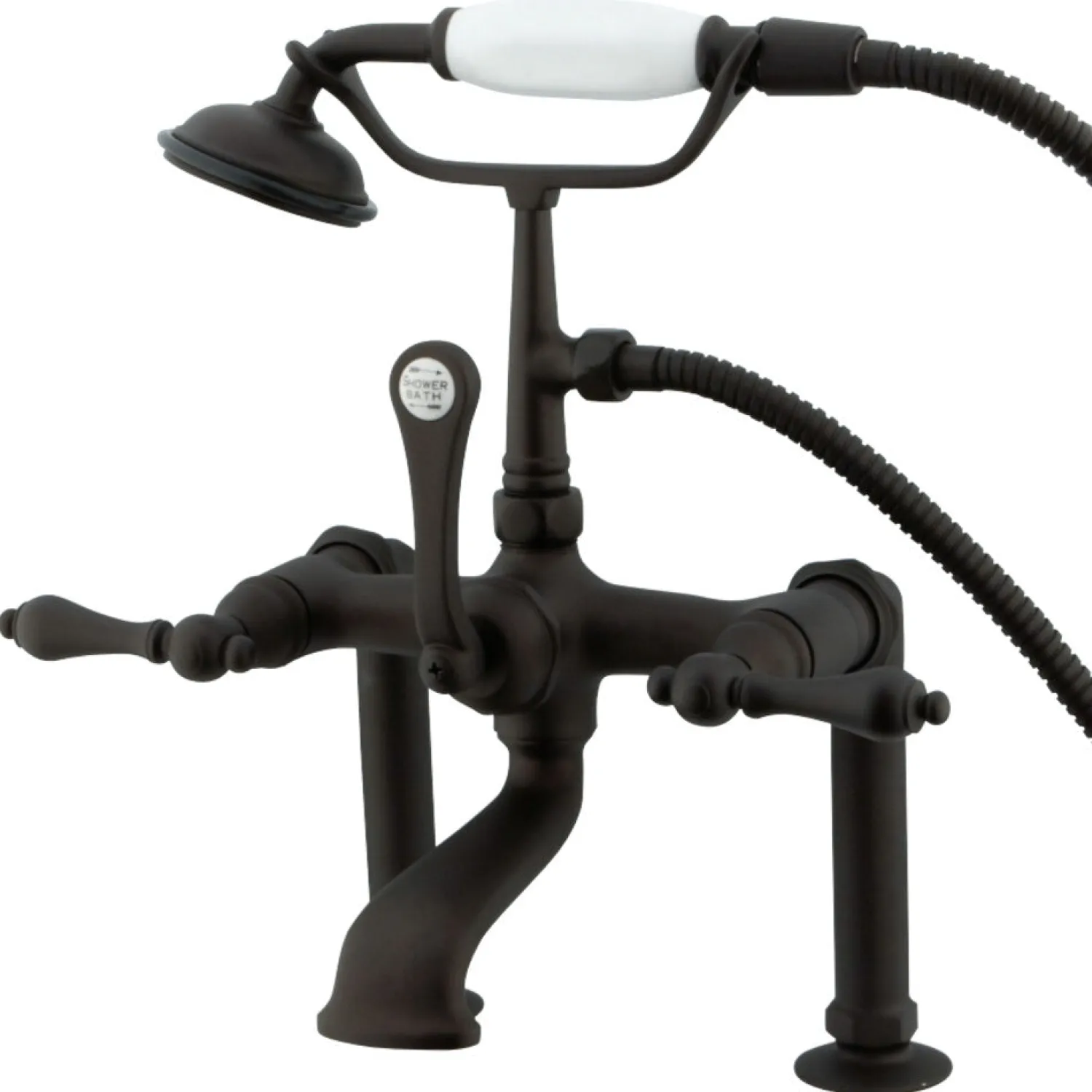 Clearance Vintage 7" Classic Deck Mount Clawfoot Tub Filler Faucet with Hand Shower Tub Faucets