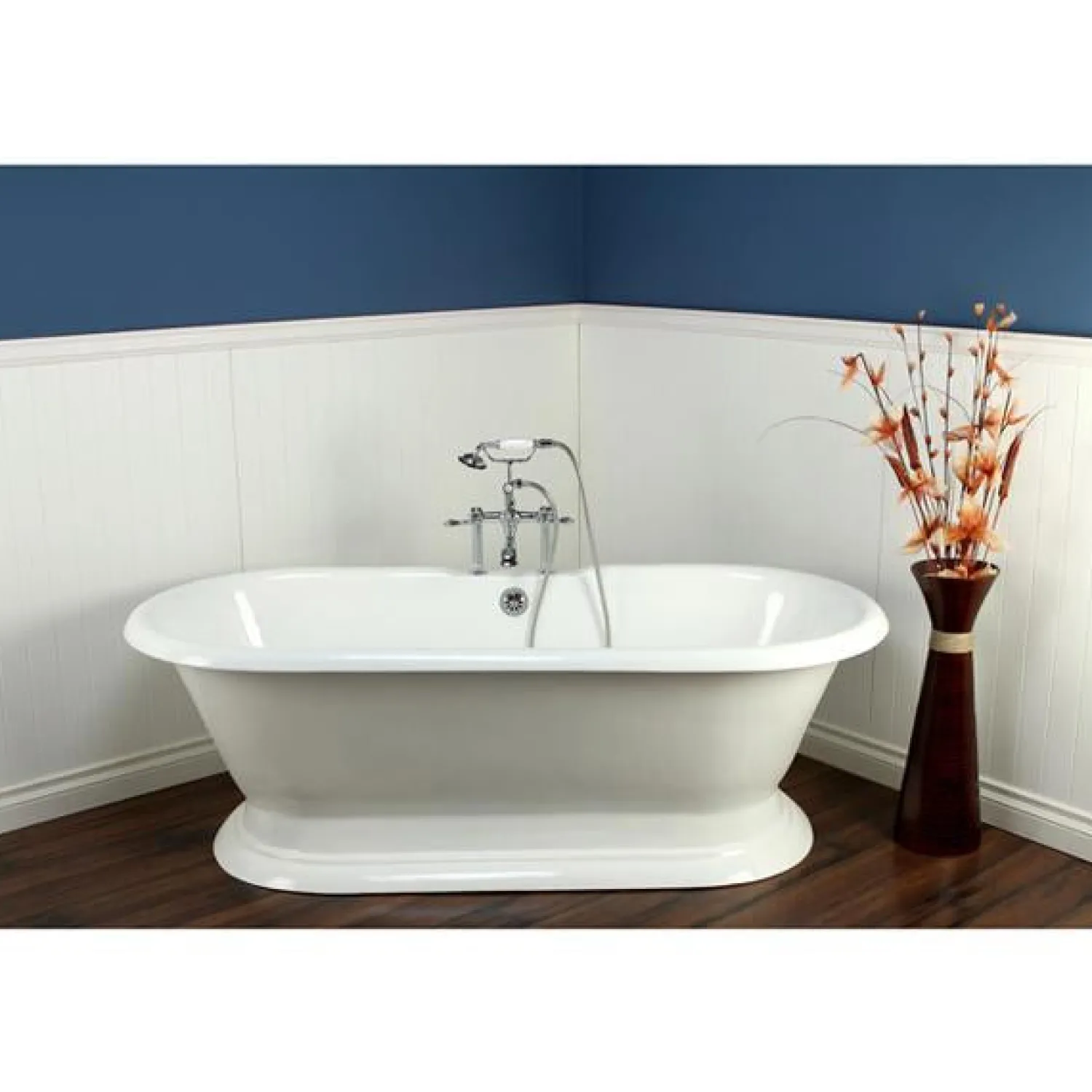 Clearance Vintage 7" Classic Deck Mount Clawfoot Tub Filler Faucet with Hand Shower Tub Faucets