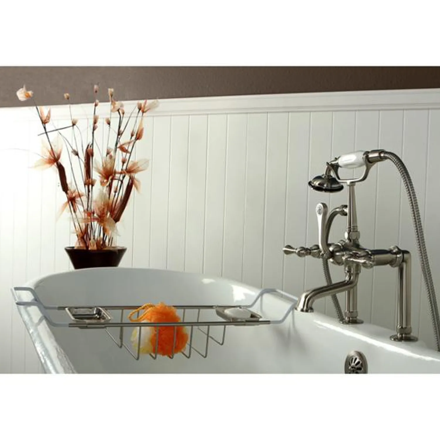 Clearance Vintage 7" Classic Deck Mount Clawfoot Tub Filler Faucet with Hand Shower Tub Faucets