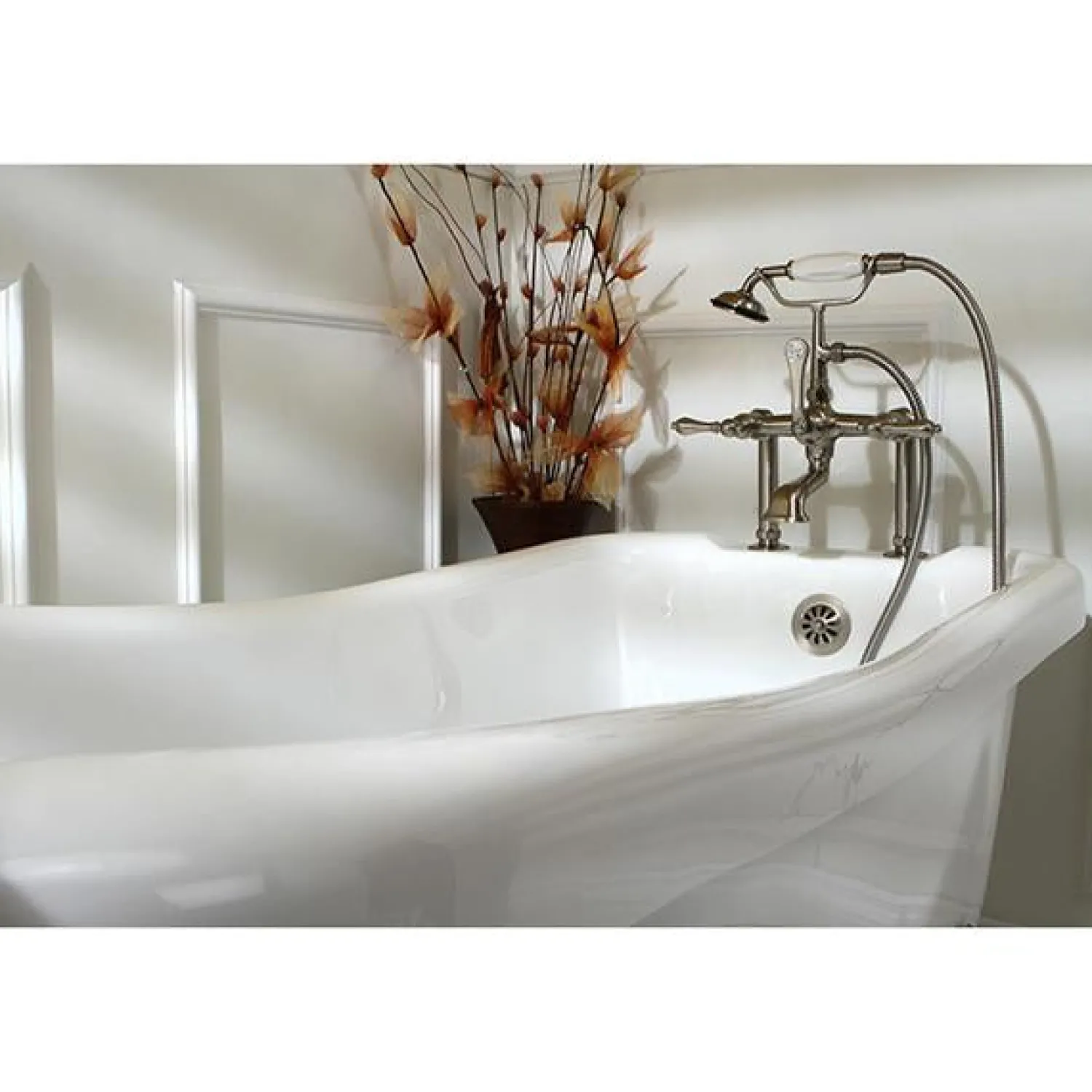 Clearance Vintage 7" Classic Deck Mount Clawfoot Tub Filler Faucet with Hand Shower Tub Faucets