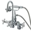 Outlet Vintage Clawfoot Tub Faucet with Hand Shower in Polished Chrome Tub Faucets