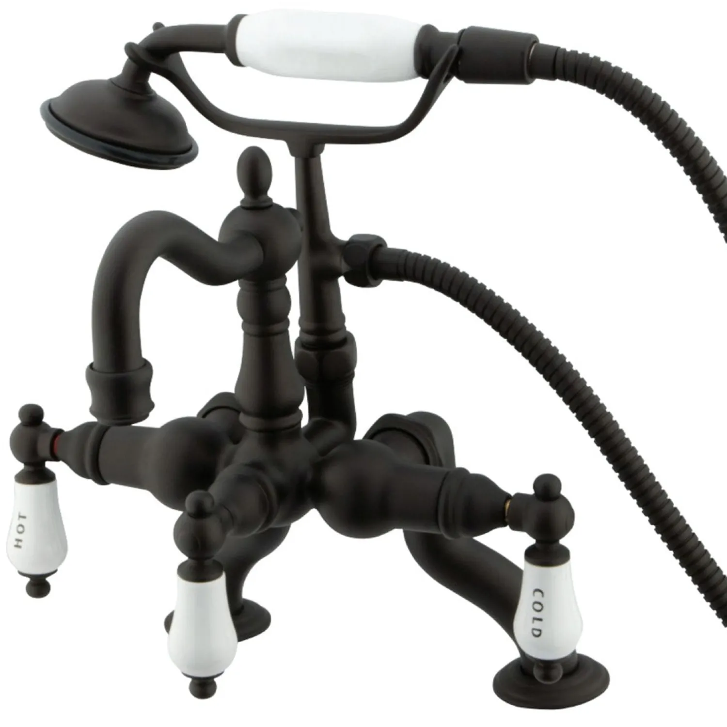 Hot Vintage Clawfoot 11" x 6" Tub Faucet with Hand Shower Tub Faucets
