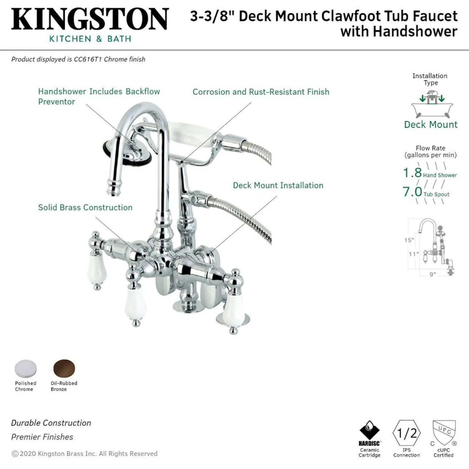 Hot Vintage Clawfoot Tub Faucet with Hand Shower Tub Faucets