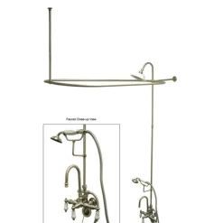 New Vintage Clawfoot Tub Package with High Rise Goose Neck Tub & Shower Sets|Tub Faucets