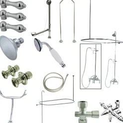 New Vintage Clawfoot Tub Package with 22" Supply Lines in Polished Chrome Tub & Shower Sets|Tub Faucets