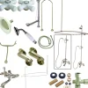 Sale Vintage Clawfoot Tub Wall Mount Package with Porcelain Cross Handles Tub Faucets