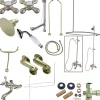 Online Vintage Clawfoot Tub Wall Mount Package with Metal Cross Handles Tub Faucets