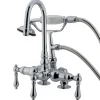 Vintage 3-3/8" Clawfoot Deck Mount Tub Filler with Hand Shower Tub Faucets