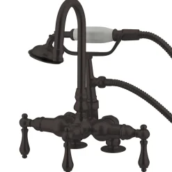 Vintage 3-3/8" Clawfoot Deck Mount Tub Filler with Hand Shower Tub Faucets