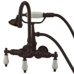 Outlet Vintage 3-3/8" Clawfoot Wall Mount Tub Filler with Hand Shower Tub Faucets